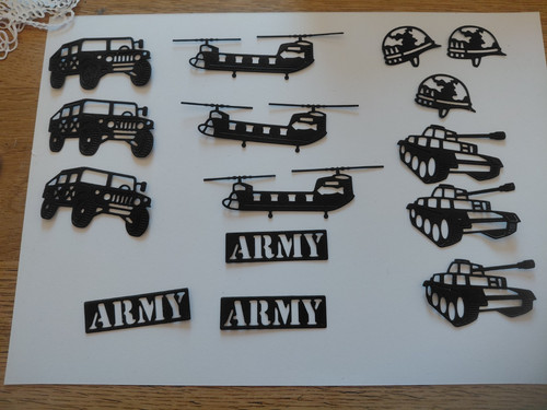Military army silhouette die - military,